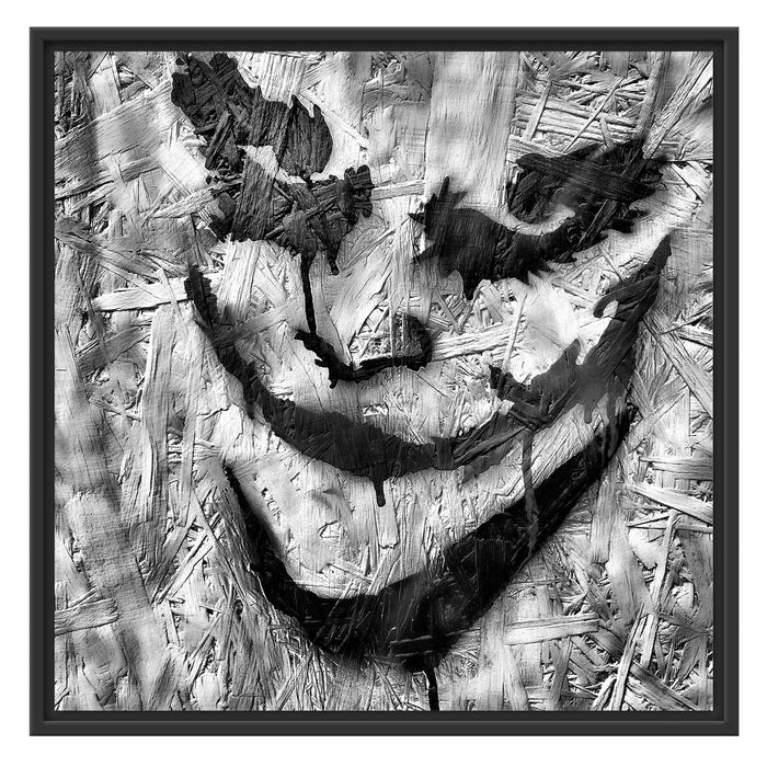 Böser Clown Gesicht Schattenfugenrahmen Quadratisch 70x70