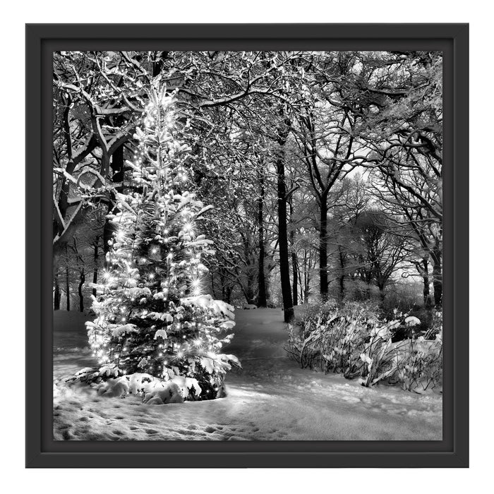 Leuchtender Weihnachtsbaum Schattenfugenrahmen Quadratisch 40x40