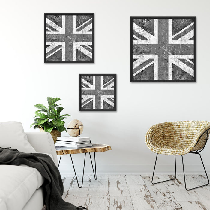 Union Jack Quadratisch Schattenfugenrahmen Wohnzimmer