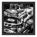 DJ Plattenteller, Cool Music Schattenfugenrahmen Quadratisch 40x40