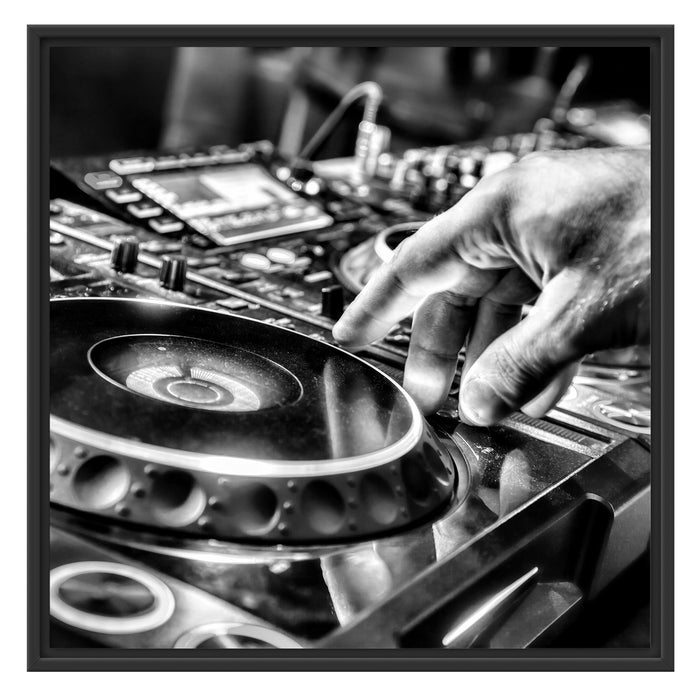 DJ Plattenteller, Cool Music Schattenfugenrahmen Quadratisch 70x70