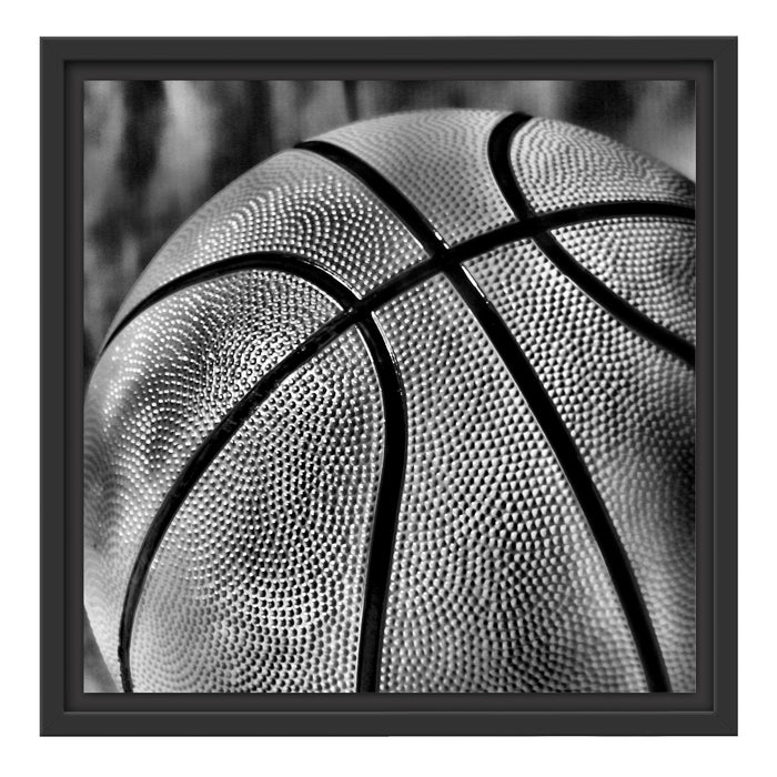 Basketball schwarzer Hintergrund Schattenfugenrahmen Quadratisch 40x40
