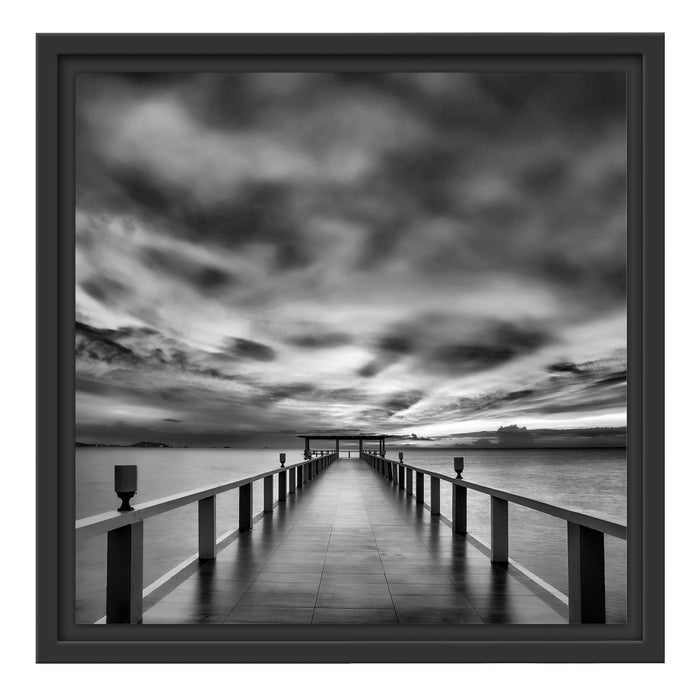 Steg ins Meer Schattenfugenrahmen Quadratisch 40x40