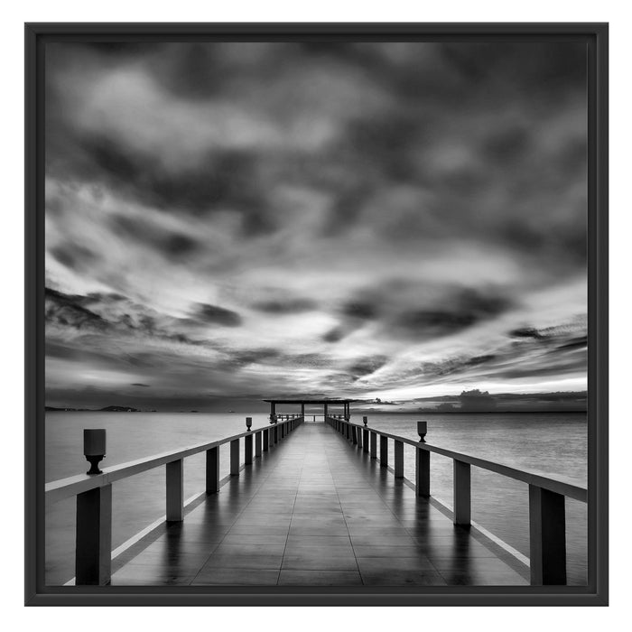 Steg ins Meer Schattenfugenrahmen Quadratisch 70x70