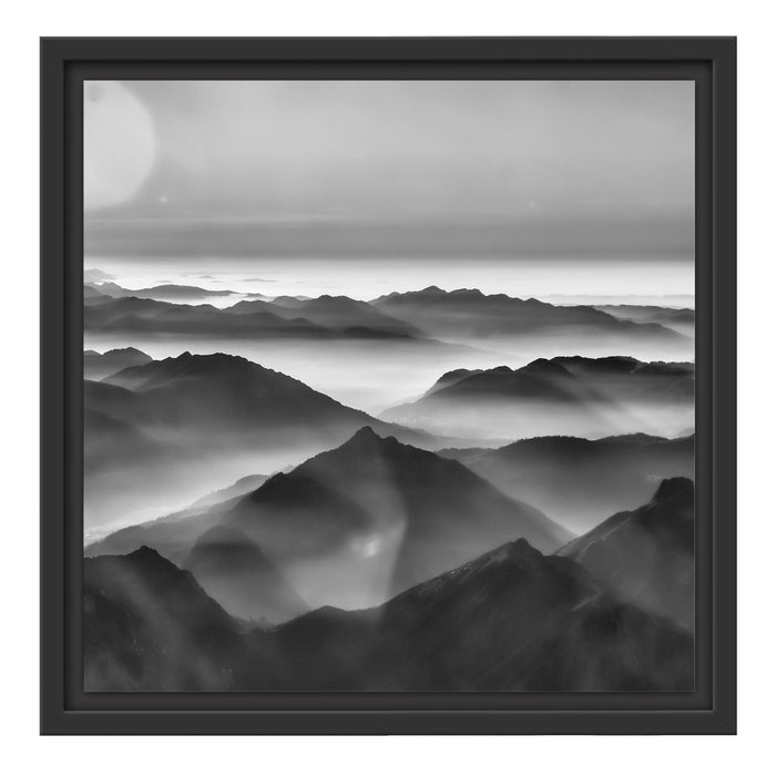 Wunderschöne Alpenberge Schattenfugenrahmen Quadratisch 40x40