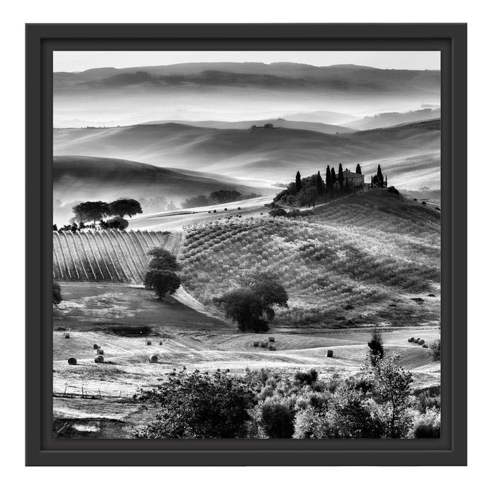 Toskana Landschaft Schattenfugenrahmen Quadratisch 40x40