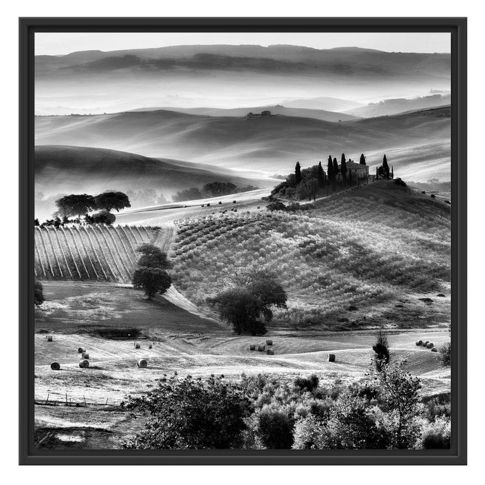 Toskana Landschaft Schattenfugenrahmen Quadratisch 70x70