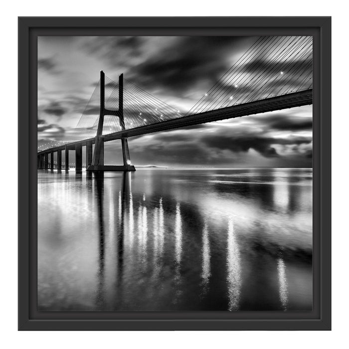 Brücke Lissabon Schattenfugenrahmen Quadratisch 40x40