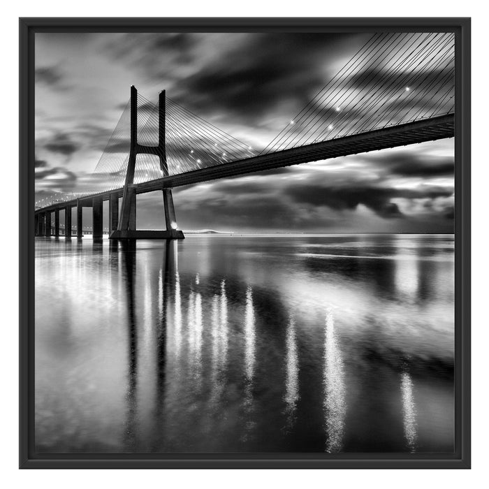 Brücke Lissabon Schattenfugenrahmen Quadratisch 70x70