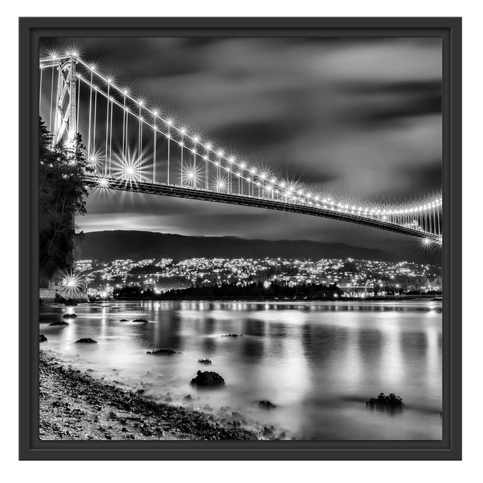 Lions Gate Bridge Vancouver Schattenfugenrahmen Quadratisch 55x55