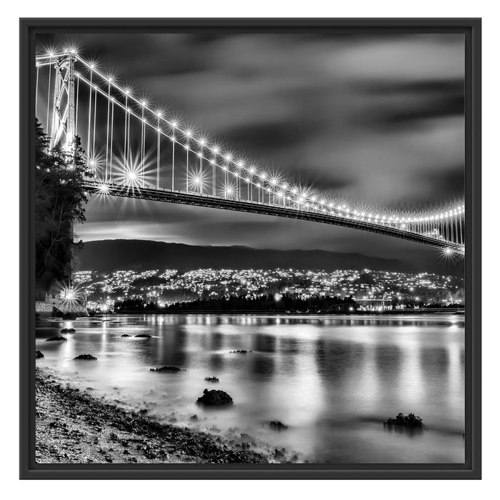 Lions Gate Bridge Vancouver Schattenfugenrahmen Quadratisch 70x70