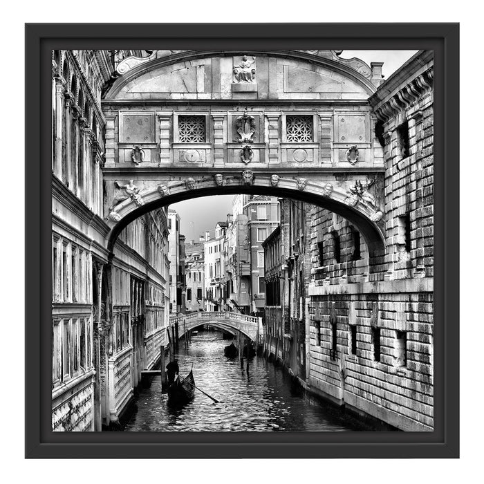 Romantischer Kanal in Venedig Schattenfugenrahmen Quadratisch 40x40