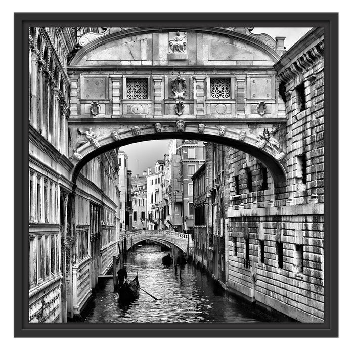 Romantischer Kanal in Venedig Schattenfugenrahmen Quadratisch 55x55