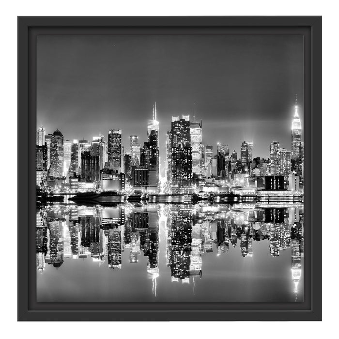 Manhattan Skyline Schattenfugenrahmen Quadratisch 40x40
