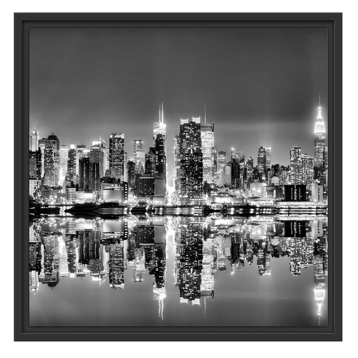 Manhattan Skyline Schattenfugenrahmen Quadratisch 55x55