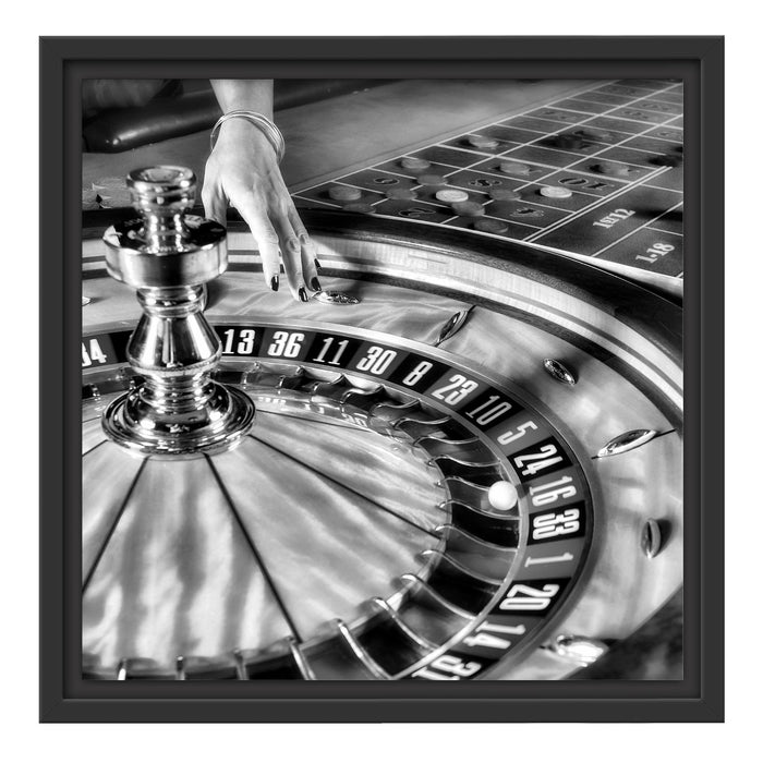 Roulette Tisch in Las Vegas Schattenfugenrahmen Quadratisch 40x40