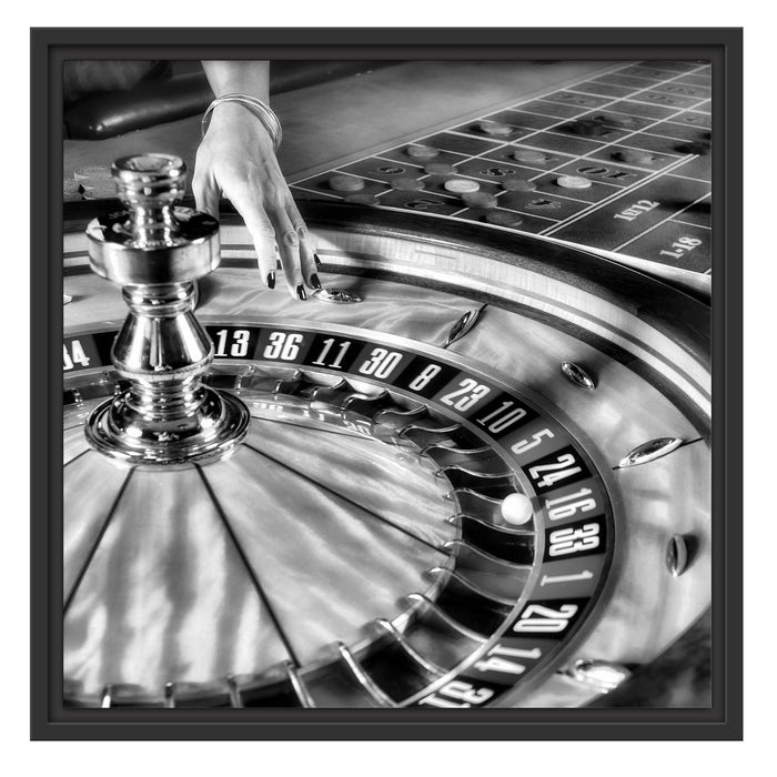 Roulette Tisch in Las Vegas Schattenfugenrahmen Quadratisch 55x55
