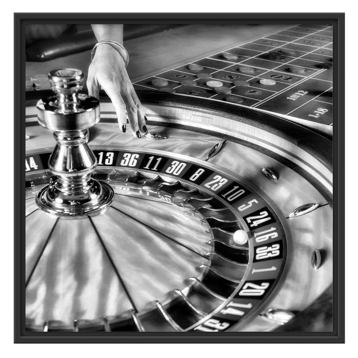 Roulette Tisch in Las Vegas Schattenfugenrahmen Quadratisch 70x70