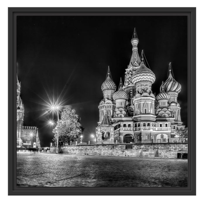 Basilius Kathedrale in Moskau Schattenfugenrahmen Quadratisch 55x55
