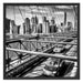 Gelbes Taxi in New York auf Brücke Schattenfugenrahmen Quadratisch 70x70