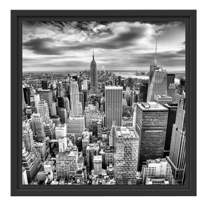 Skyline von New York Schattenfugenrahmen Quadratisch 40x40