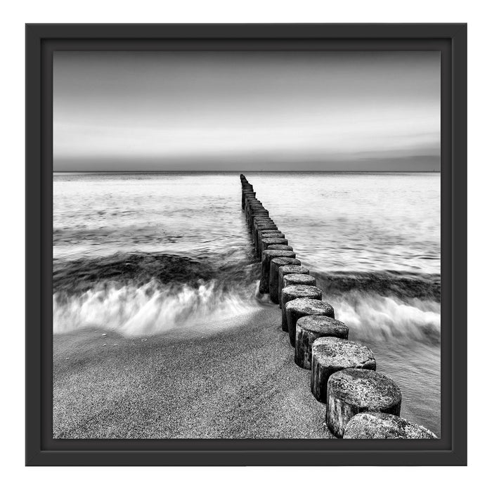 Baumstümpfe die ins Meer führen Schattenfugenrahmen Quadratisch 40x40