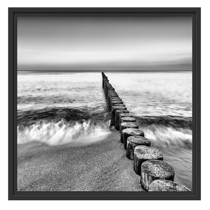 Baumstümpfe die ins Meer führen Schattenfugenrahmen Quadratisch 55x55