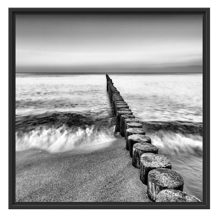 Baumstümpfe die ins Meer führen Schattenfugenrahmen Quadratisch 70x70