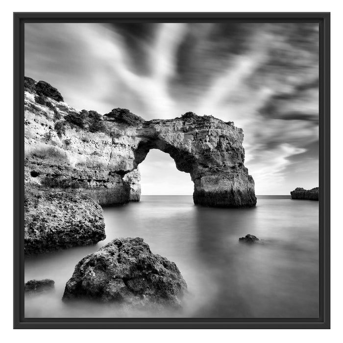 Riesiger Berg im Meer Schattenfugenrahmen Quadratisch 70x70