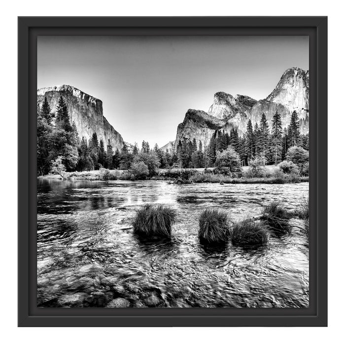 Berglandschaft Schattenfugenrahmen Quadratisch 40x40