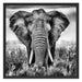 Imposanter Elefant Schattenfugenrahmen Quadratisch 70x70