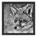 Fuchs im Schnee Schattenfugenrahmen Quadratisch 40x40