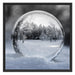 Eiskugel Winterlandschaft Schattenfugenrahmen Quadratisch 70x70