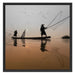 Fischer beim Angeln in Thailand Schattenfugenrahmen Quadratisch 70x70