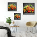 Frisches Obst und Gemüse im Korb Quadratisch Schattenfugenrahmen Wohnzimmer