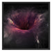 Schwarzes Loch im Weltall B&W Schattenfugenrahmen Quadratisch 70x70