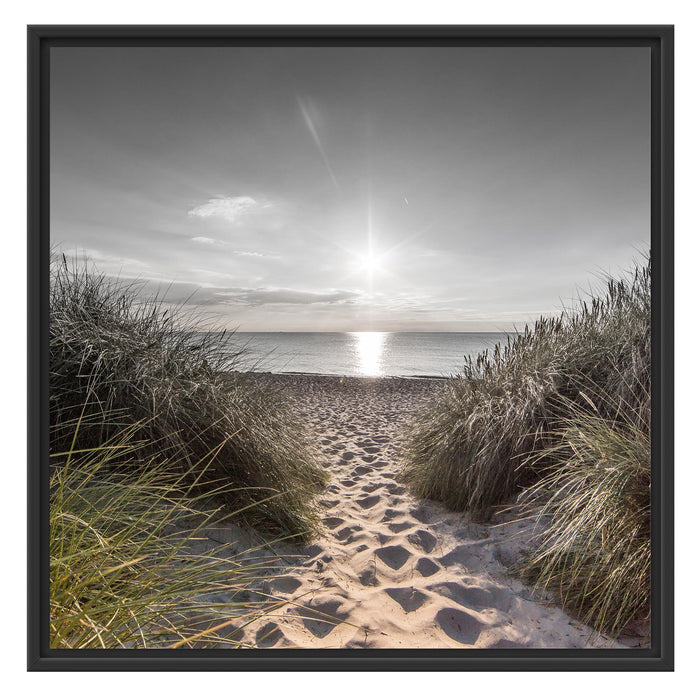 der Weg ins Meer Schattenfugenrahmen Quadratisch 70x70