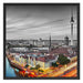 Berlin City Panorama Schattenfugenrahmen Quadratisch 70x70