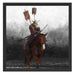 Samurai Krieger auf einem Pferd Schattenfugenrahmen Quadratisch 55x55