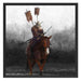 Samurai Krieger auf einem Pferd Schattenfugenrahmen Quadratisch 70x70