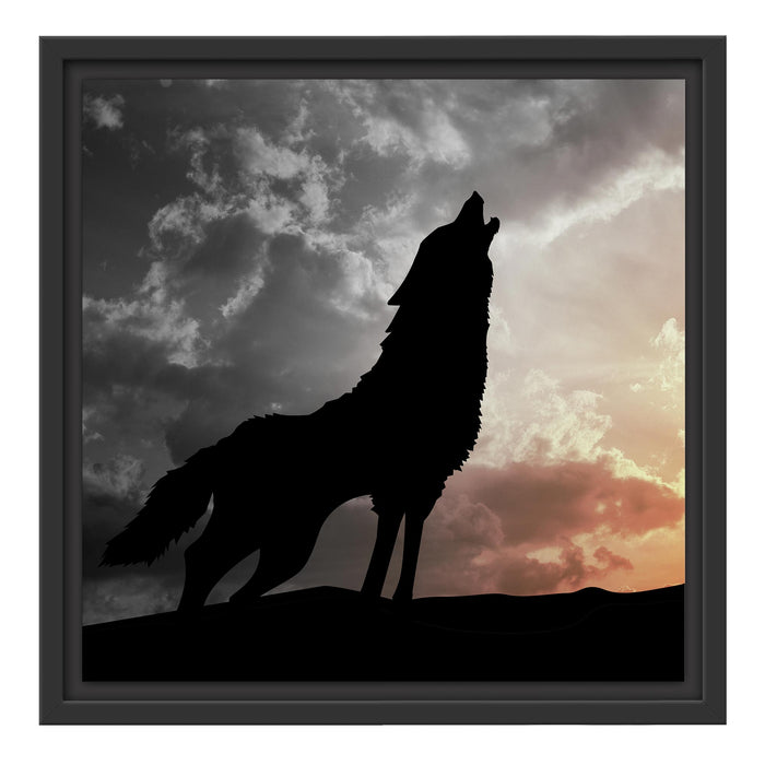 Wolf Heulen Schattenfugenrahmen Quadratisch 40x40