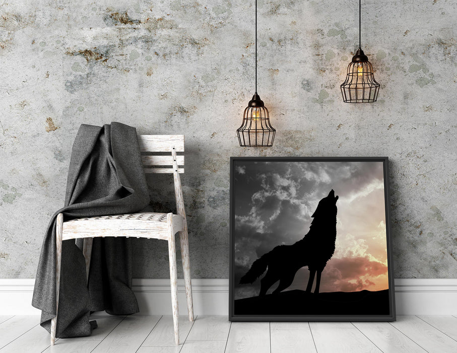 Wolf Heulen Quadratisch Schattenfugenrahmen Dekovorschlag