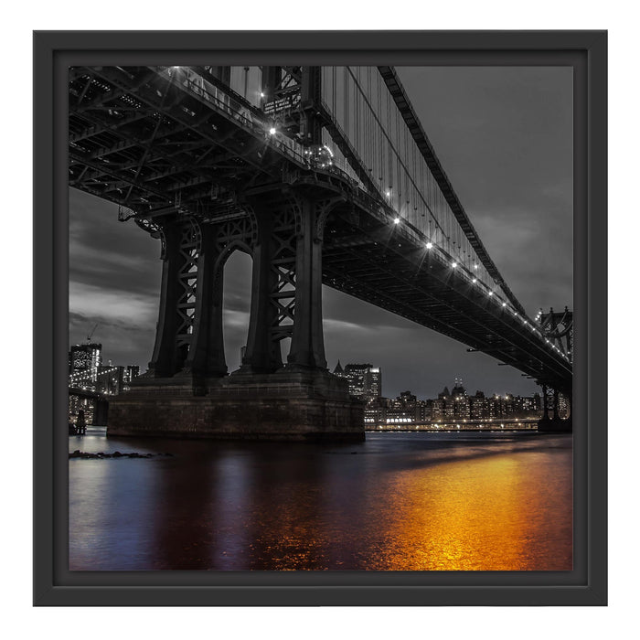 Manhatten Brücke New York Schattenfugenrahmen Quadratisch 40x40