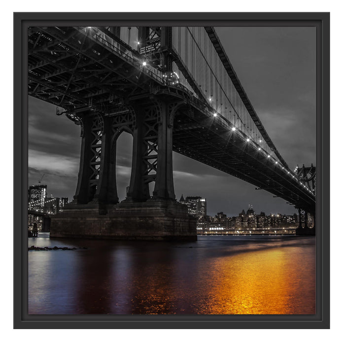 Manhatten Brücke New York Schattenfugenrahmen Quadratisch 55x55