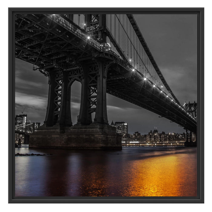 Manhatten Brücke New York Schattenfugenrahmen Quadratisch 70x70