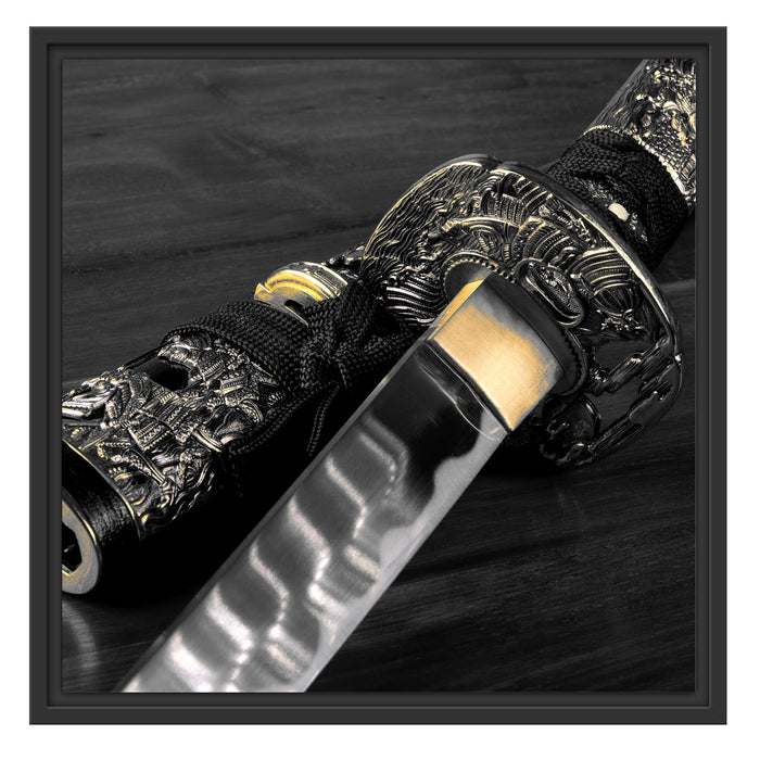 strahlendes Samurai-Schwert Schattenfugenrahmen Quadratisch 55x55