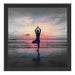 Yoga am Strand Schattenfugenrahmen Quadratisch 40x40