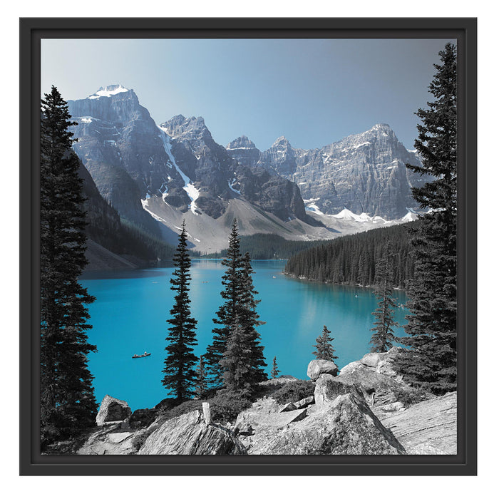 Moraine Lake kanadische Berge Schattenfugenrahmen Quadratisch 55x55