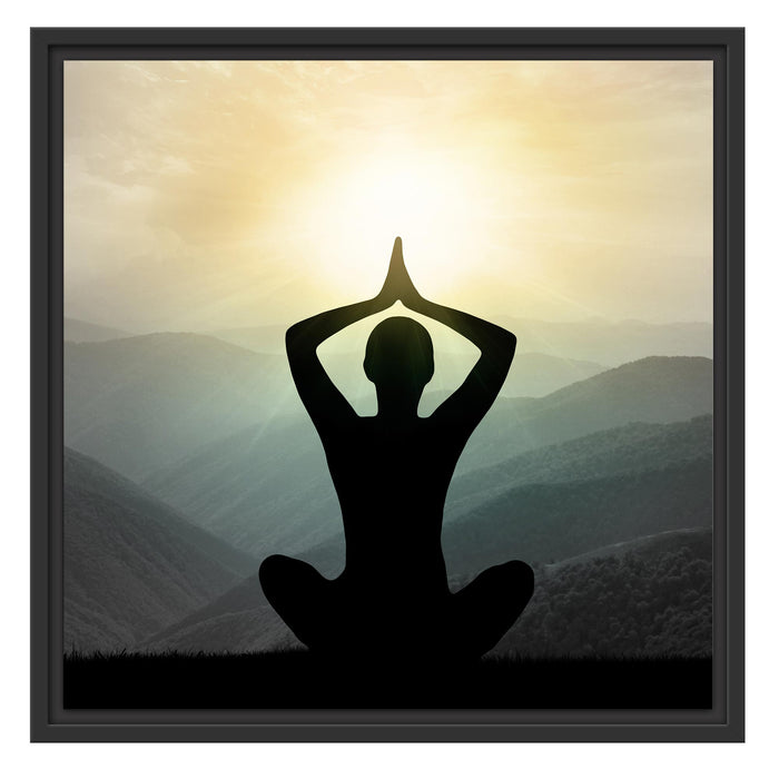 Yoga und Meditation Schattenfugenrahmen Quadratisch 55x55