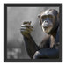 Aufmerksamer Schimpanse Schattenfugenrahmen Quadratisch 40x40